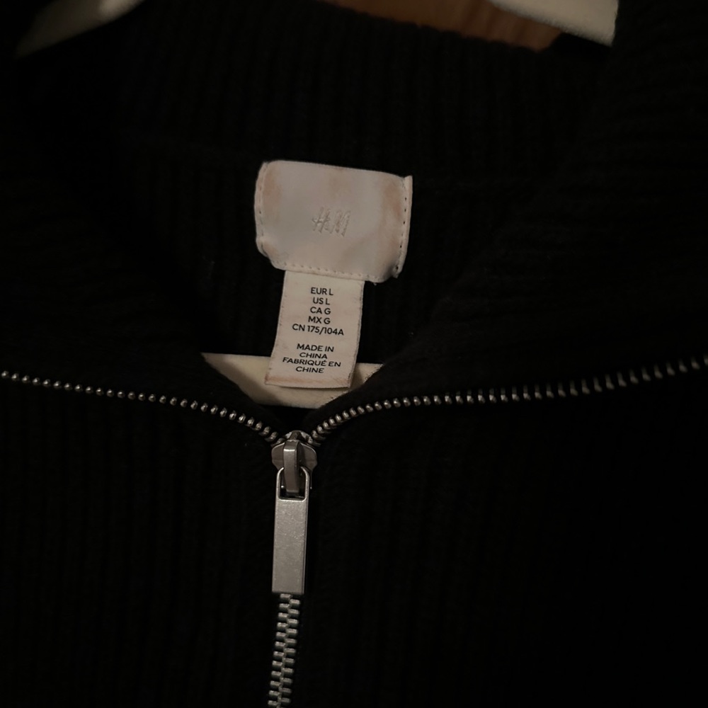 H&M Rib knot half-zip sweater size L - Picture 5 of 7